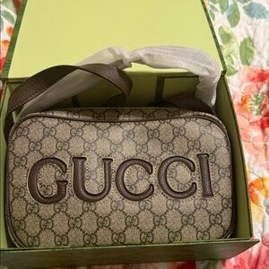 Beige and Brown Cross Body